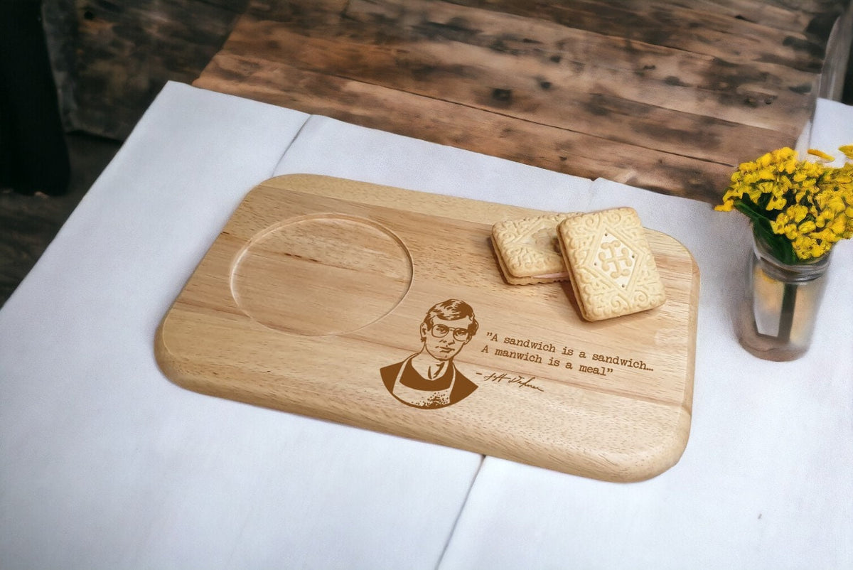 Jeffrey Dahmer tea or coffee and biscuit board - Novelty - Gift - Present - For him - For her - Tray - Unique - Bespoke - Beer -wine - Bar