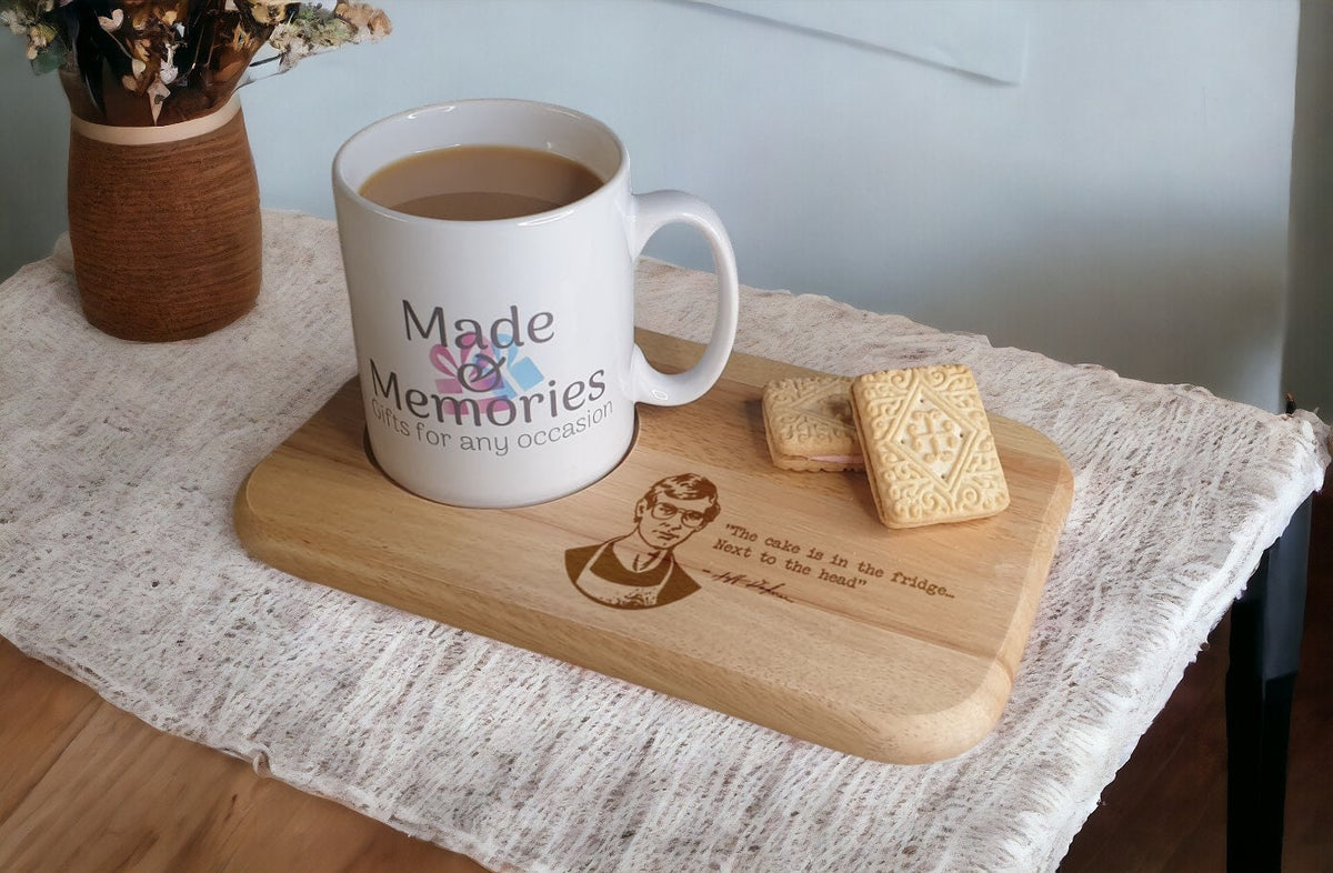 Jeffrey Dahmer tea or coffee and biscuit board - Novelty - Gift - Present - For him - For her - Tray - Unique - Bespoke - Beer -wine - Bar