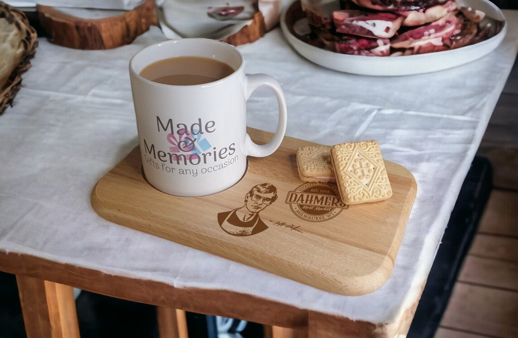 Jeffrey Dahmer tea or coffee and biscuit board - Novelty - Gift - Present - For him - For her - Tray - Unique - Bespoke - Beer -wine - Bar