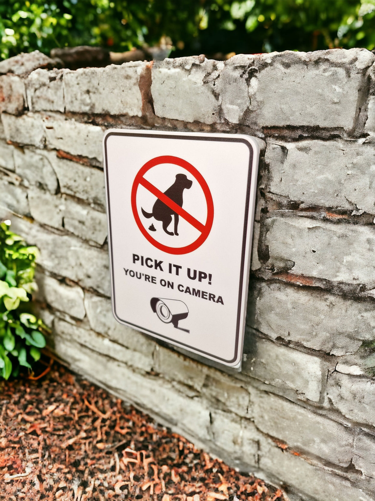 No dog poop sign - clean it up - home decor - warning - grandad - husband - fiancee - boyfriend - birthday gift- warning - cctv - Deterrent
