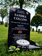 Stunning personalised memorial grave marker - Red rose design - Temporary headstone, outdoor, remembering your loved ones - grave stone