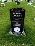 Stunning personalised memorial grave marker - Red rose design - Temporary headstone, outdoor, remembering your loved ones - grave stone