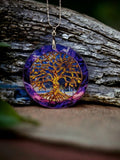 Glass Diamond Cut edge Tree of life SunCatcher Ornament - Bauble - Decoration - Stocking filler - Stained Glass - Gift - Present - Garden