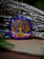 Glass Diamond Cut edge Tree of life SunCatcher Ornament - Bauble - Decoration - Stocking filler - Stained Glass - Gift - Present - Garden