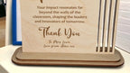 Personalised wooden Teacher Trophy - Appreciation gift - Thank you present - graduation - teaching - Ornament - end of term present - Decor