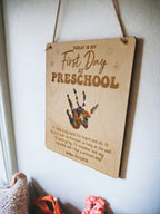 Personalised Preschool Handprint sign - Perfect keepsake - Frame - Unique - Bespoke - Paint - memory - Fathers day - Home decor - Unique