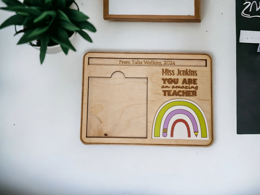 Personalised wooden Teacher post it note station - Appreciation gift - Thank you present - graduation - teaching - Ornament - end of term