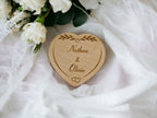 Personalised Ring Box - Ceremony - Best man - Hearth - Wooden engraved - Rustic Wedding - Sentimental keepsake - Something new - Page boy