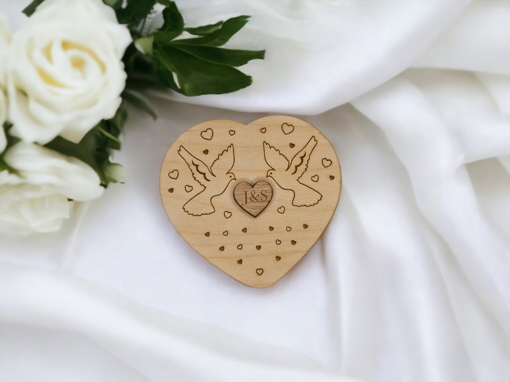 Personalised Ring Box - Ceremony - Best man - Hearth - Wooden engraved - Rustic Wedding - Sentimental keepsake - Something new - Page boy