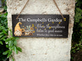 Personalised garden sign decoration - Printed onto high quality Welsh slate - great gift for garden lover - Family - rockery - yard art