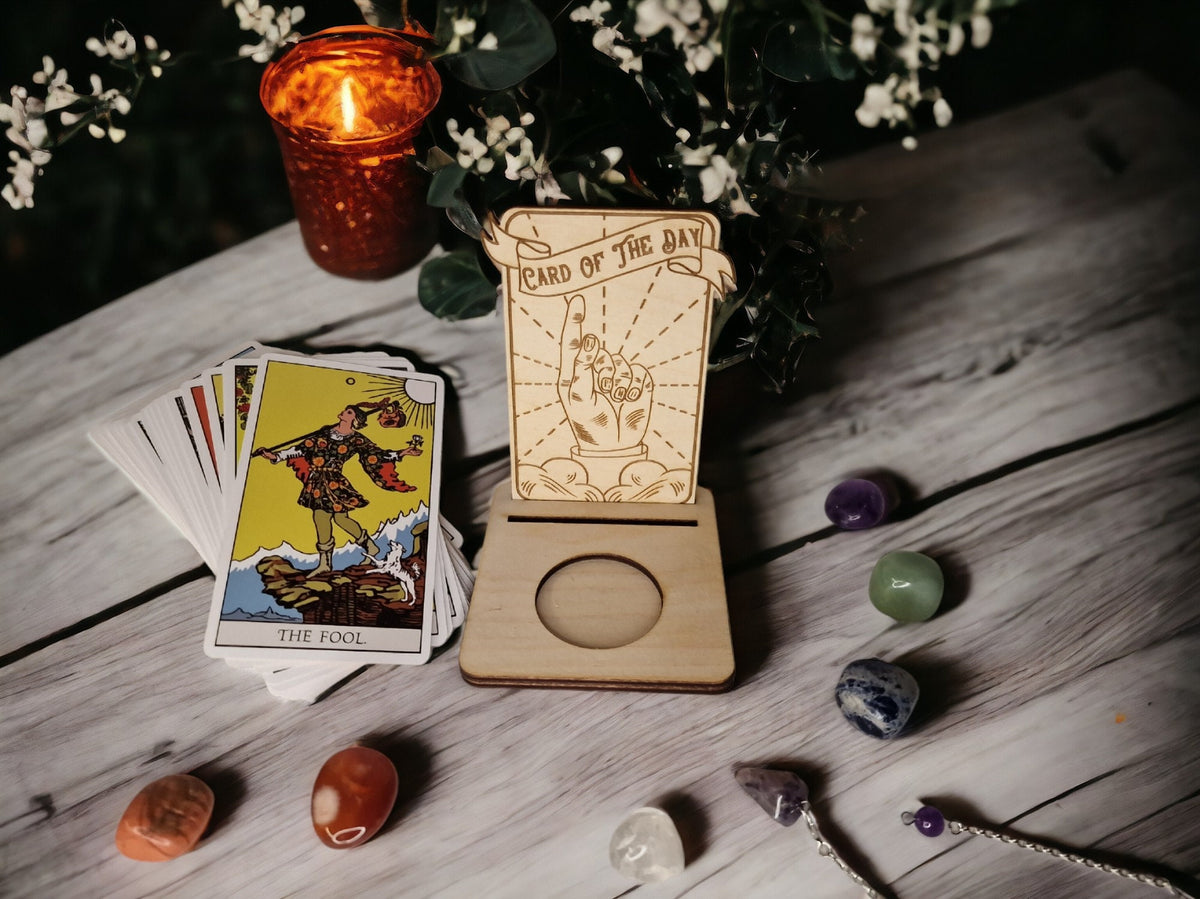 Tarot card of the day candle display - Alter stand - Oracle - Spread board - Fortune teller - Sun and Moon - Spiritualist - Witchy - Wiccan