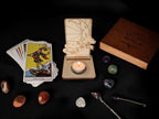 Tarot card of the day candle display - Alter stand - Oracle - Spread board - Fortune teller - Sun and Moon - Spiritualist - Witchy - Wiccan