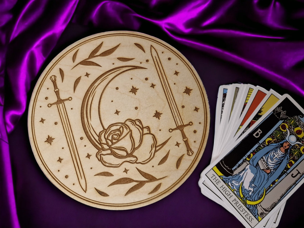 Tarot card of the day display - Alter stand - Angel - Oracle - Spread board - Fortune teller - Sun and Moon - Spiritualist - Witchy - Wiccan