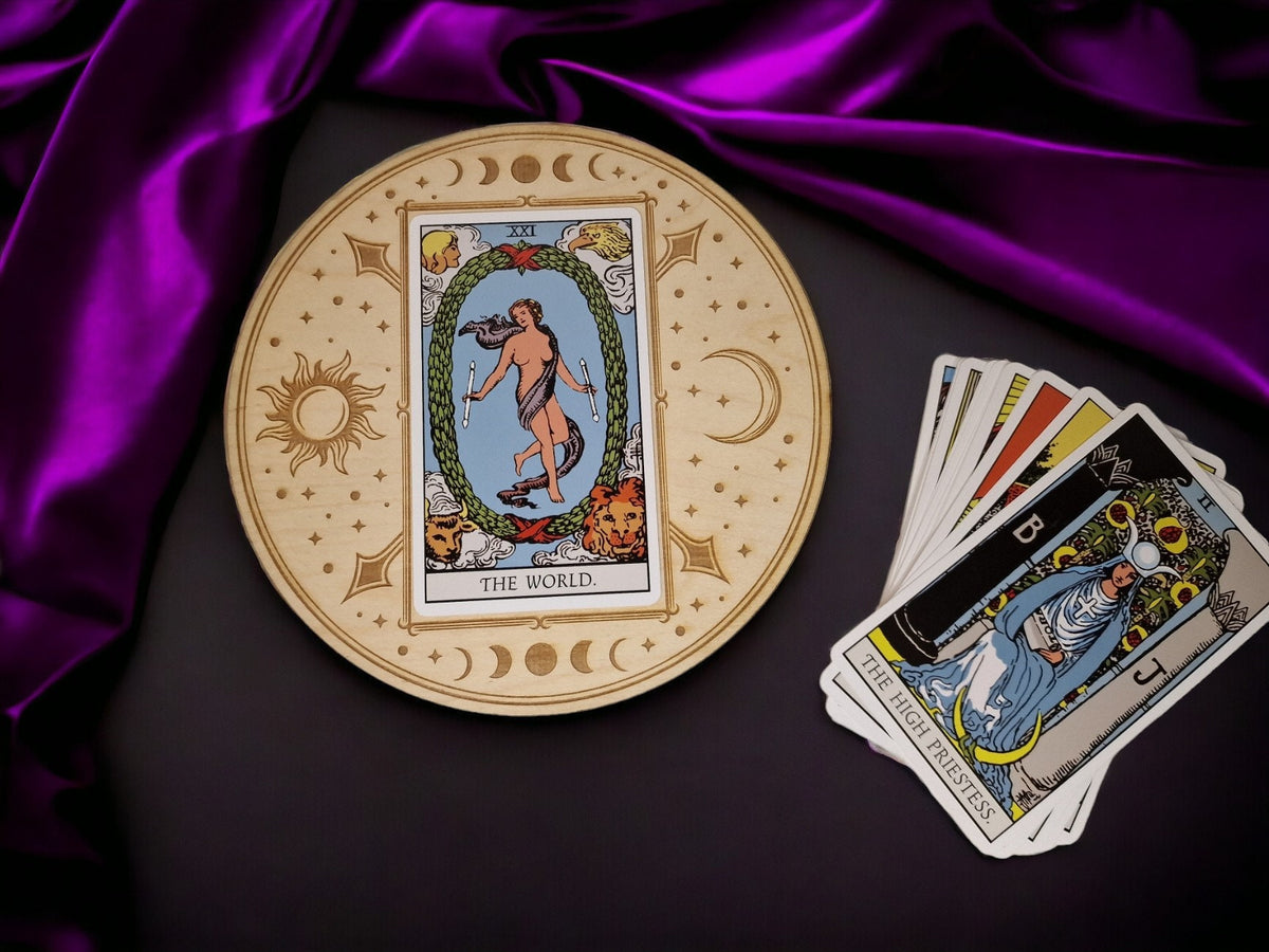 Tarot card of the day display - Alter stand - Angel - Oracle - Spread board - Fortune teller - Sun and Moon - Spiritualist - Witchy - Wiccan