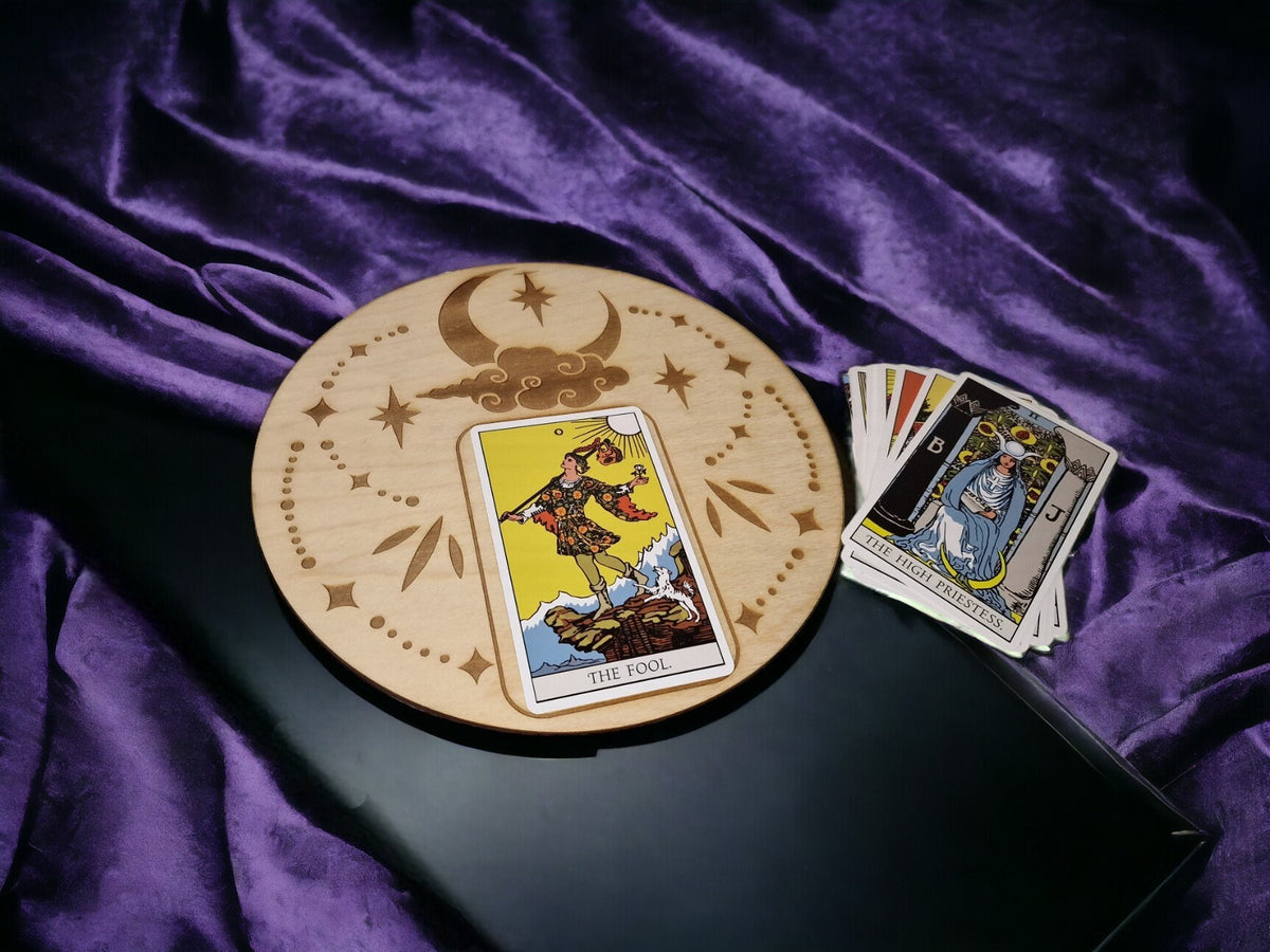 Tarot card of the day display - Alter stand - Angel - Oracle - Spread board - Fortune teller - Sun and Moon - Spiritualist - Witchy - Wiccan