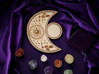 Crystal tray Trinket candle display - Tarot - Pentagram - Ouija - Fortune - Sun and Moon - Spiritualist - Witchy - Wiccan - Healing - Pagan