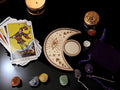 Crystal tray Trinket candle display - Tarot - Pentagram - Ouija - Fortune - Sun and Moon - Spiritualist - Witchy - Wiccan - Healing - Pagan