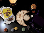 Crystal tray Trinket candle display - Tarot - Pentagram - Ouija - Fortune - Sun and Moon - Spiritualist - Witchy - Wiccan - Healing - Pagan