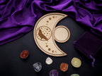Crystal tray Trinket candle display - Tarot - Pentagram - Ouija - Fortune - Sun and Moon - Spiritualist - Witchy - Wiccan - Healing - Pagan