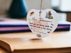 Personalised Teacher hanging heart ornament - End of term - Appreciation gift - Thank you present - Leaving - Graduation - Pre-school