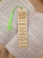 Personalised wooden bookmark - Choice of 4 designs -Teacher thank you gift - Graduation - Teacher - Teaching - End of term present.