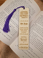 Personalised wooden bookmark - Choice of 4 designs -Teacher thank you gift - Graduation - Teacher - Teaching - End of term present.