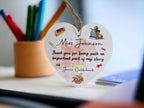 Personalised Teacher hanging heart ornament - End of term - Appreciation gift - Thank you present - Leaving - Graduation - Pre-school