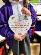 Personalised Teacher hanging heart ornament - End of term - Appreciation gift - Thank you present - Leaving - Graduation - Pre-school