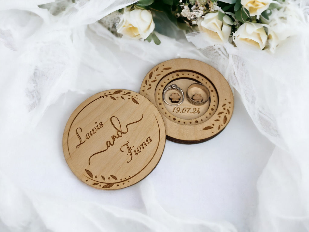 Personalised Ring Box - Ceremony - Best man - Hearth - Wooden engraved - Rustic Wedding - Sentimental keepsake - Something new - Page boy