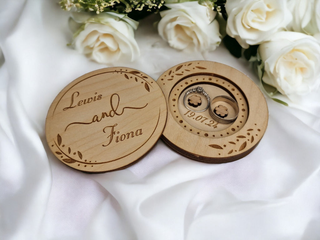 Personalised Ring Box - Ceremony - Best man - Hearth - Wooden engraved - Rustic Wedding - Sentimental keepsake - Something new - Page boy