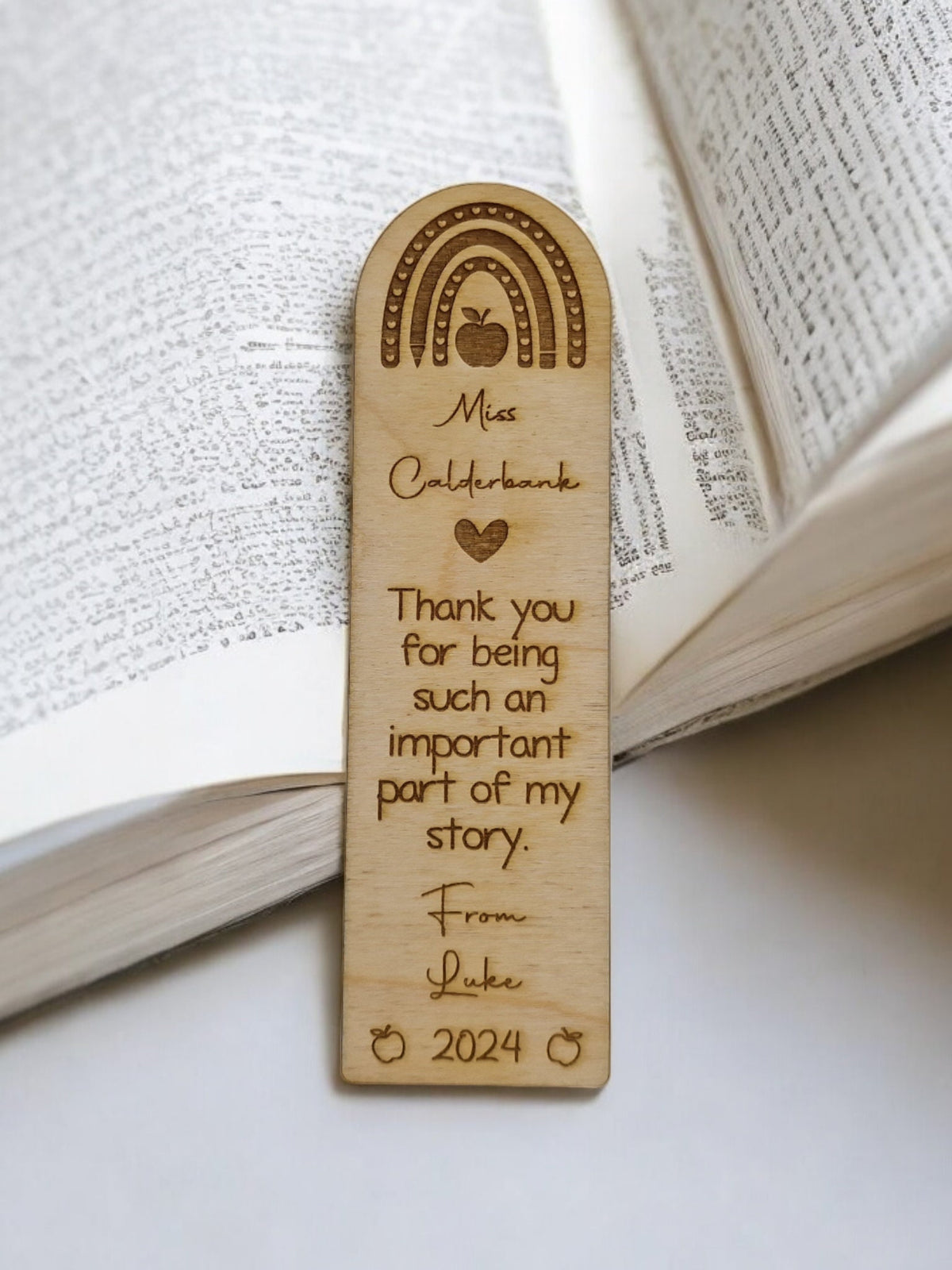 personalised wooden bookmark - Teacher appreciation present - graduation - Teacher - teaching - thank you gift - end of term - Break up.
