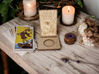 Tarot card of the day candle display - Alter stand - Oracle - Spread board - Fortune teller - Sun and Moon - Spiritualist - Witchy - Wiccan
