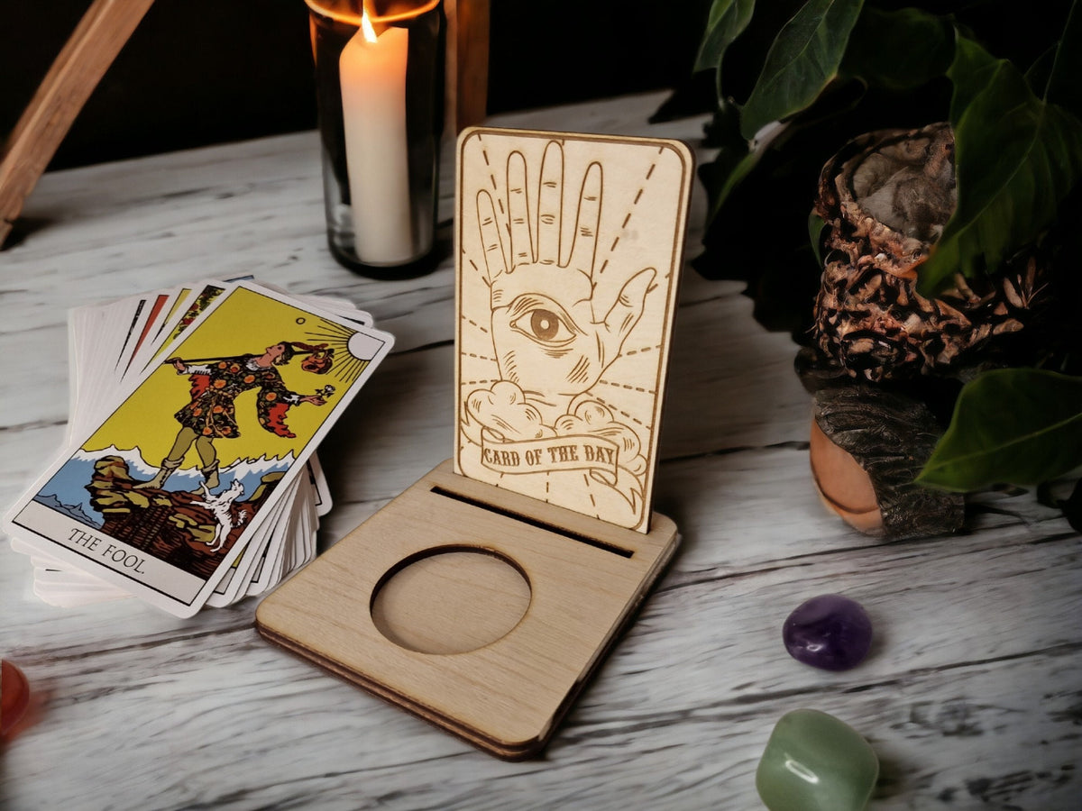 Tarot card of the day candle display - Alter stand - Oracle - Spread board - Fortune teller - Sun and Moon - Spiritualist - Witchy - Wiccan