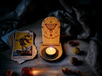 Tarot card of the day candle display - Alter stand - Oracle - Spread board - Fortune teller - Sun and Moon - Spiritualist - Witchy - Wiccan