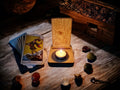 Tarot card of the day candle display - Alter stand - Oracle - Spread board - Fortune teller - Sun and Moon - Spiritualist - Witchy - Wiccan