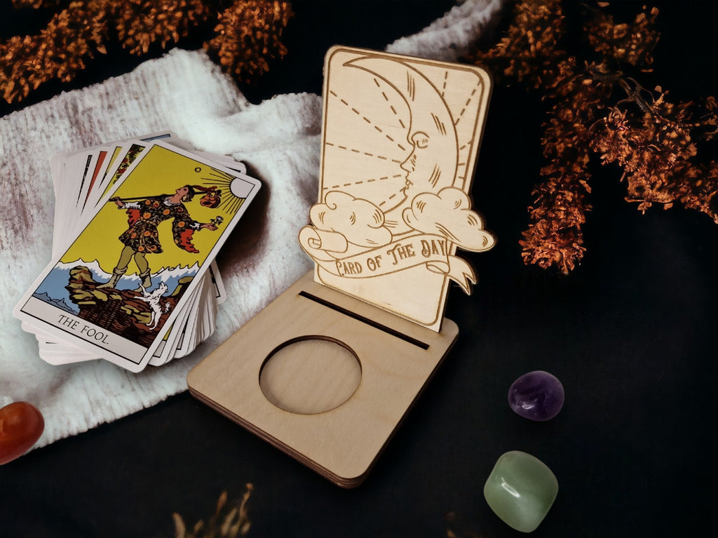 Tarot card of the day candle display - Alter stand - Oracle - Spread board - Fortune teller - Sun and Moon - Spiritualist - Witchy - Wiccan