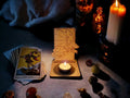Tarot card of the day candle display - Alter stand - Oracle - Spread board - Fortune teller - Sun and Moon - Spiritualist - Witchy - Wiccan