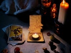 Tarot card of the day candle display - Alter stand - Oracle - Spread board - Fortune teller - Sun and Moon - Spiritualist - Witchy - Wiccan