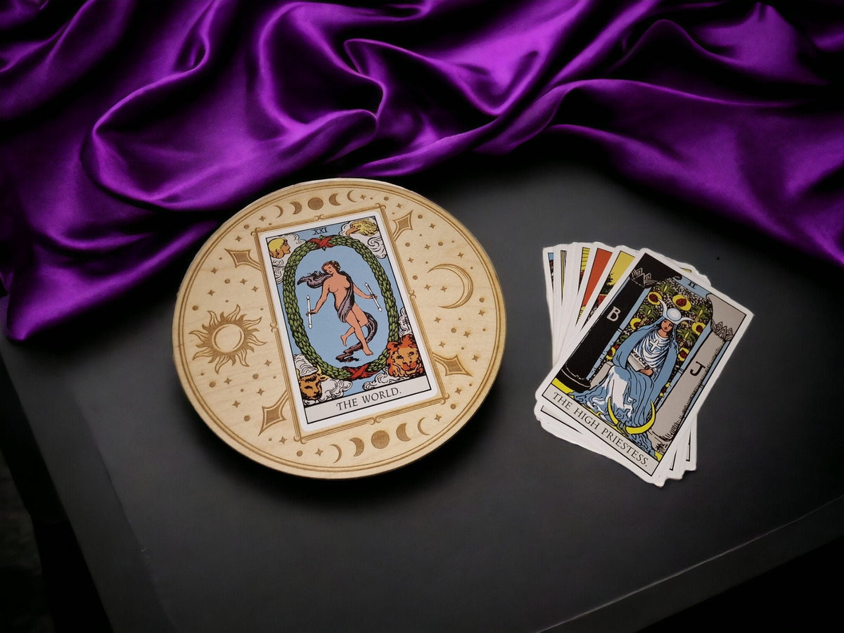 Tarot card of the day display - Alter stand - Angel - Oracle - Spread board - Fortune teller - Sun and Moon - Spiritualist - Witchy - Wiccan
