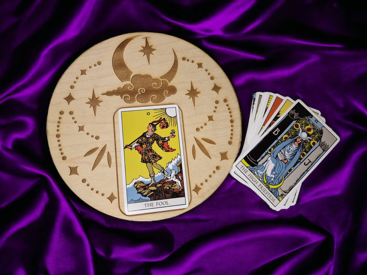 Tarot card of the day display - Alter stand - Angel - Oracle - Spread board - Fortune teller - Sun and Moon - Spiritualist - Witchy - Wiccan