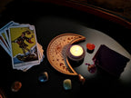 Crystal tray Trinket candle display - Tarot - Pentagram - Ouija - Fortune - Sun and Moon - Spiritualist - Witchy - Wiccan - Healing - Pagan