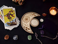 Crystal tray Trinket candle display - Tarot - Pentagram - Ouija - Fortune - Sun and Moon - Spiritualist - Witchy - Wiccan - Healing - Pagan