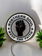 Northern Soul Light Up Clock - Night light - Lamp - Bar - Man Cave - Cafe - Wall art - Music - DJ - Retro - Vintage - Wigan Casino