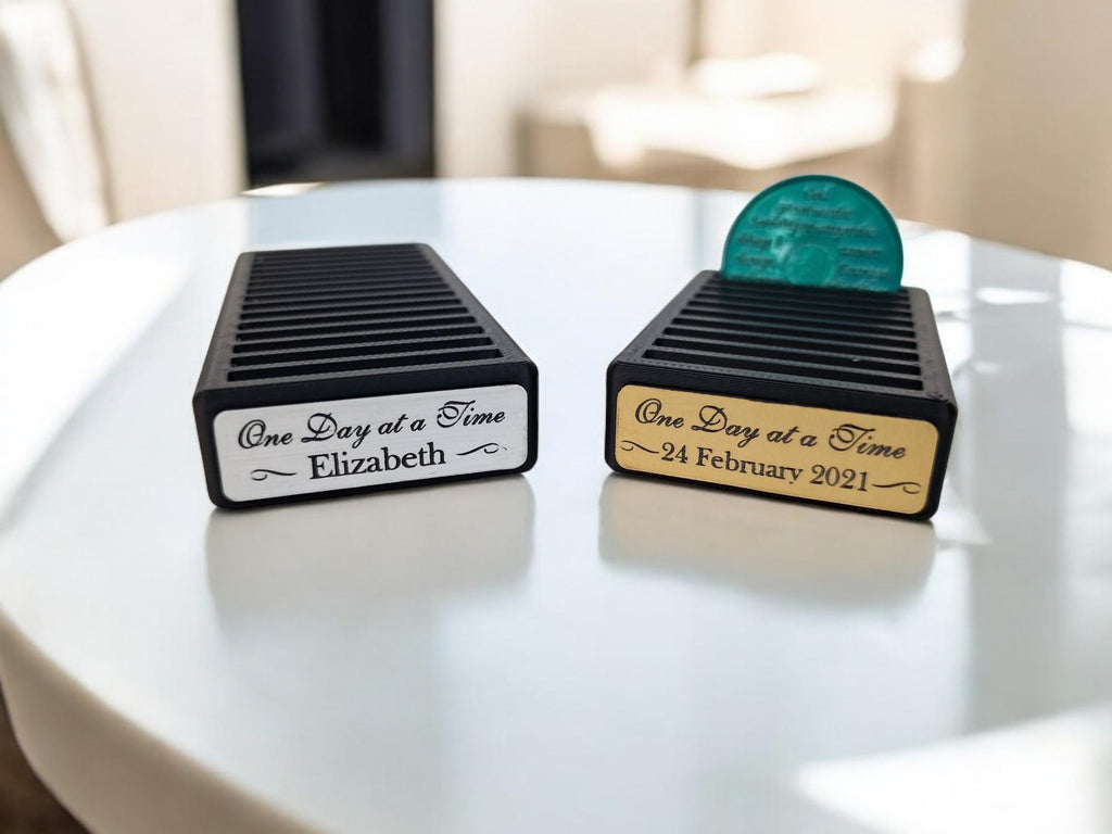 Personalised Recovery Token Display - Chips - Personalized Serenity Prayer Recovery Chip Holder - AA display - Sobriety - Ornament - Coins