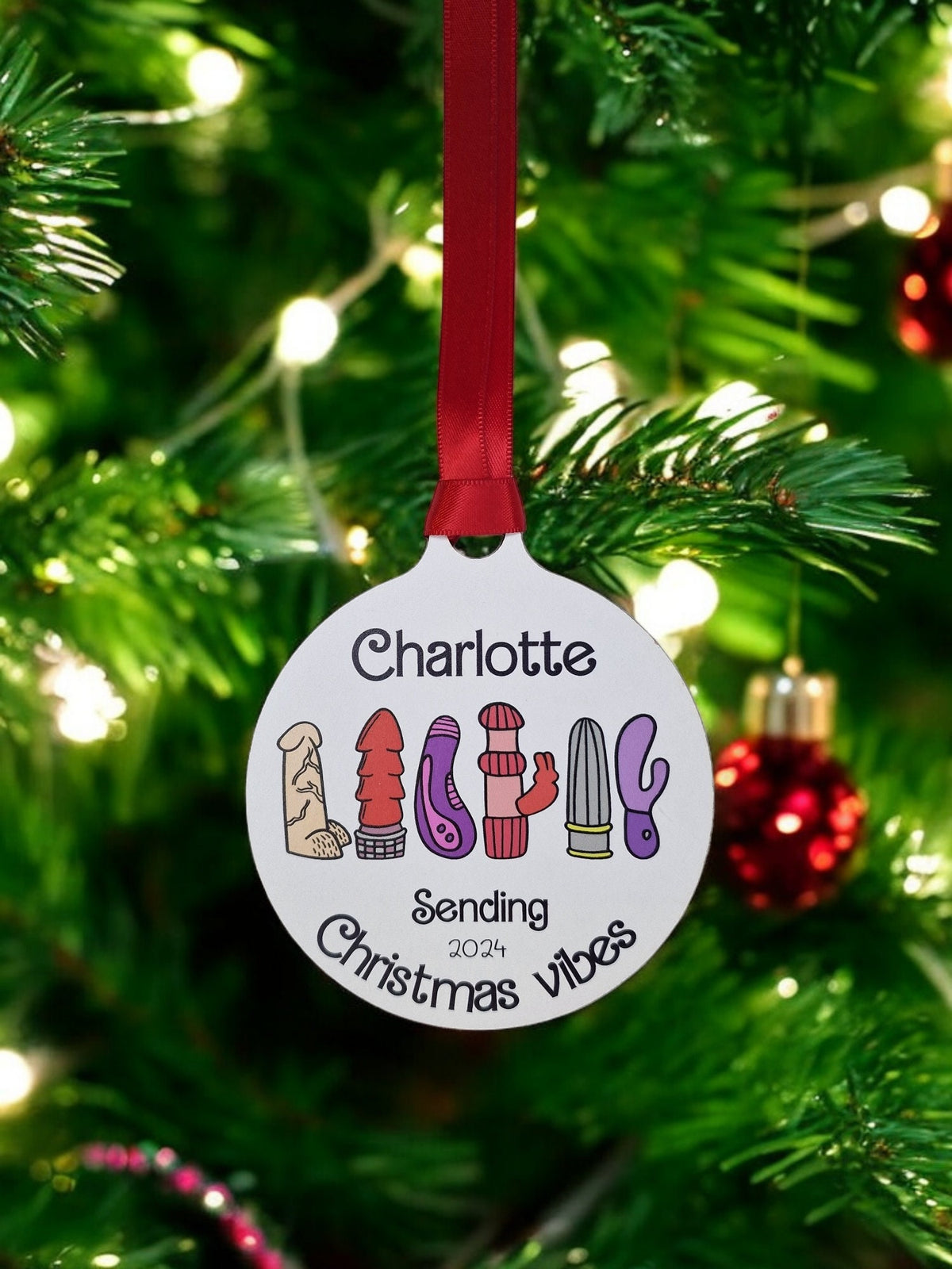 Personalised Adult Toy bauble - XXX - Funny - Christmas tree decoration - Secret Santa - Gift - Decor - Husband - Wife - Present - Novelty -