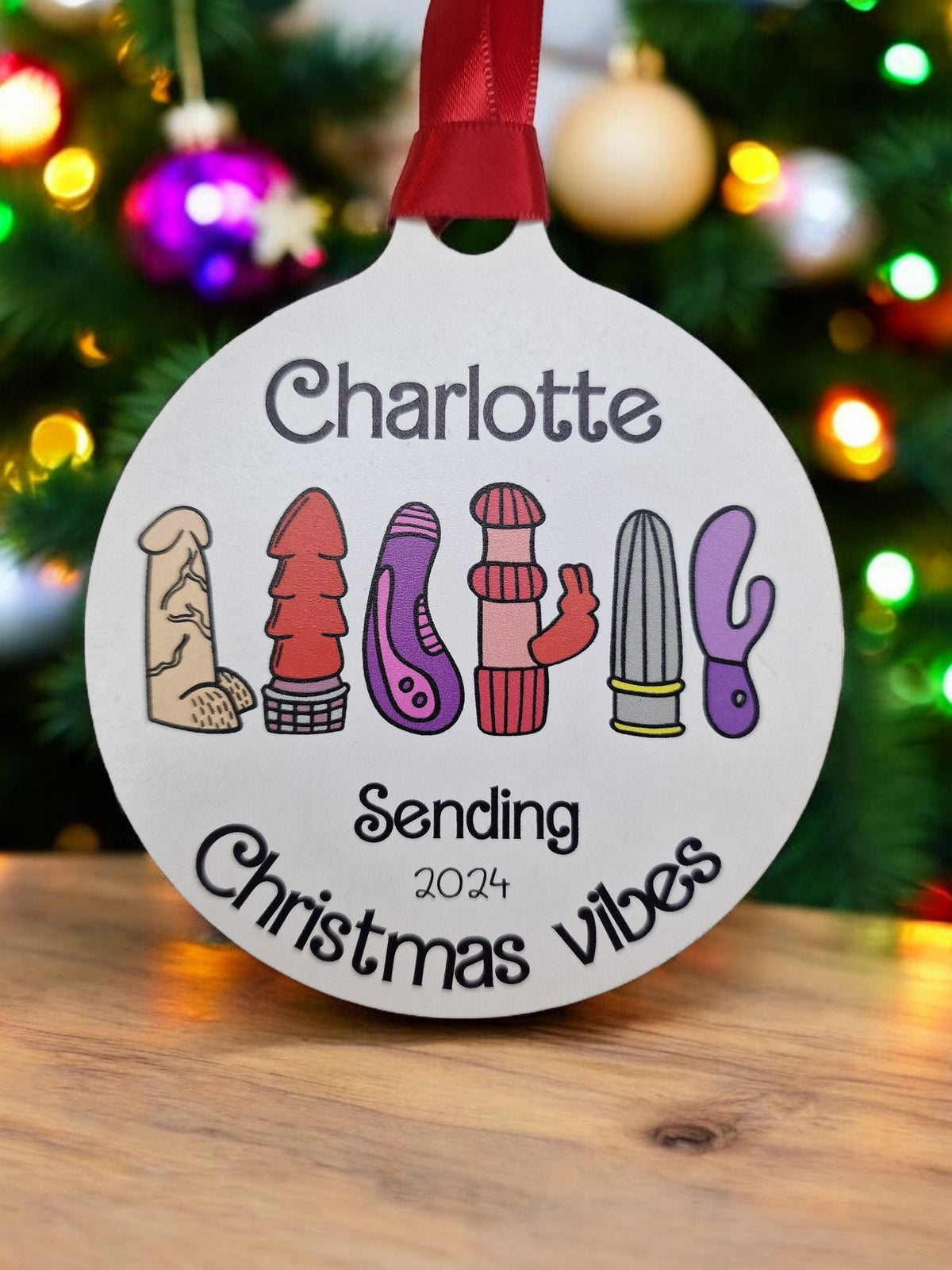 Personalised Adult Toy bauble - XXX - Funny - Christmas tree decoration - Secret Santa - Gift - Decor - Husband - Wife - Present - Novelty -