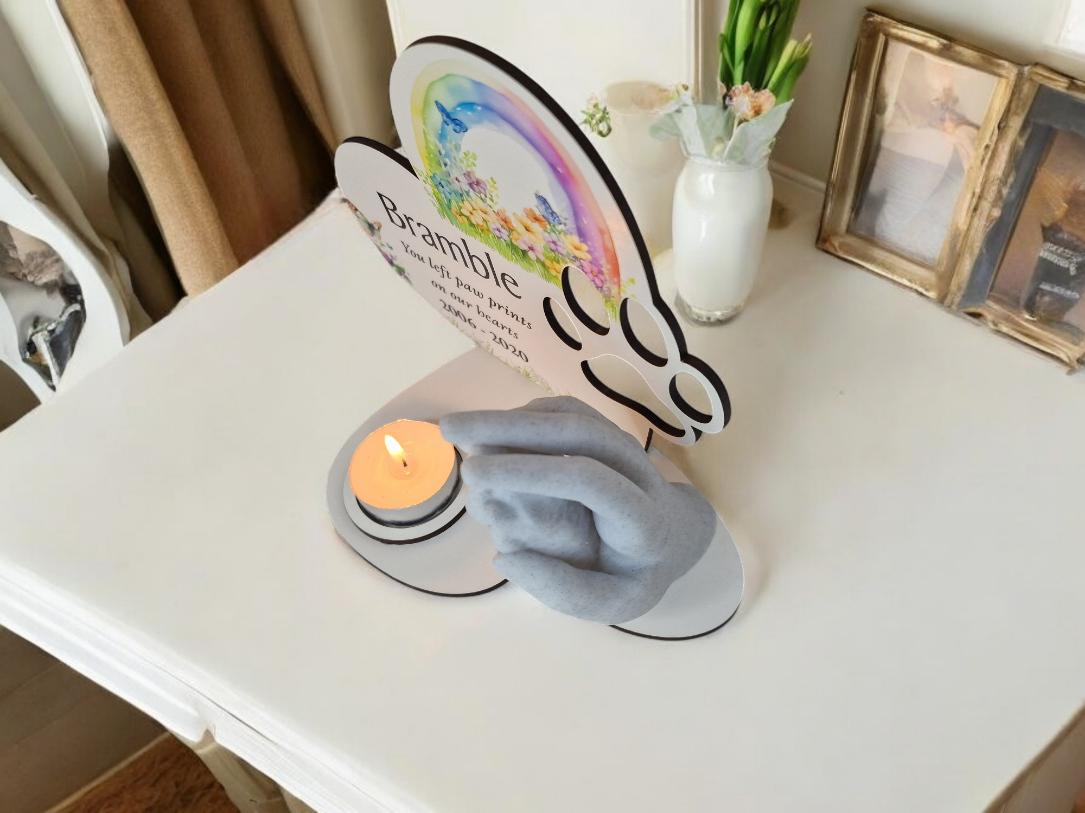 Personalised Pet Dog Candle Memorial display - Stunning gift - Bereavement - Funeral - Wedding - Anniversary - Decoration