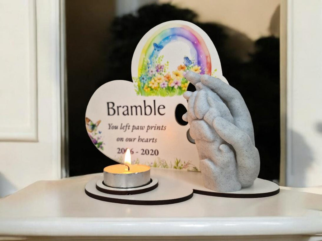 Personalised Pet Dog Candle Memorial display - Stunning gift - Bereavement - Funeral - Wedding - Anniversary - Decoration