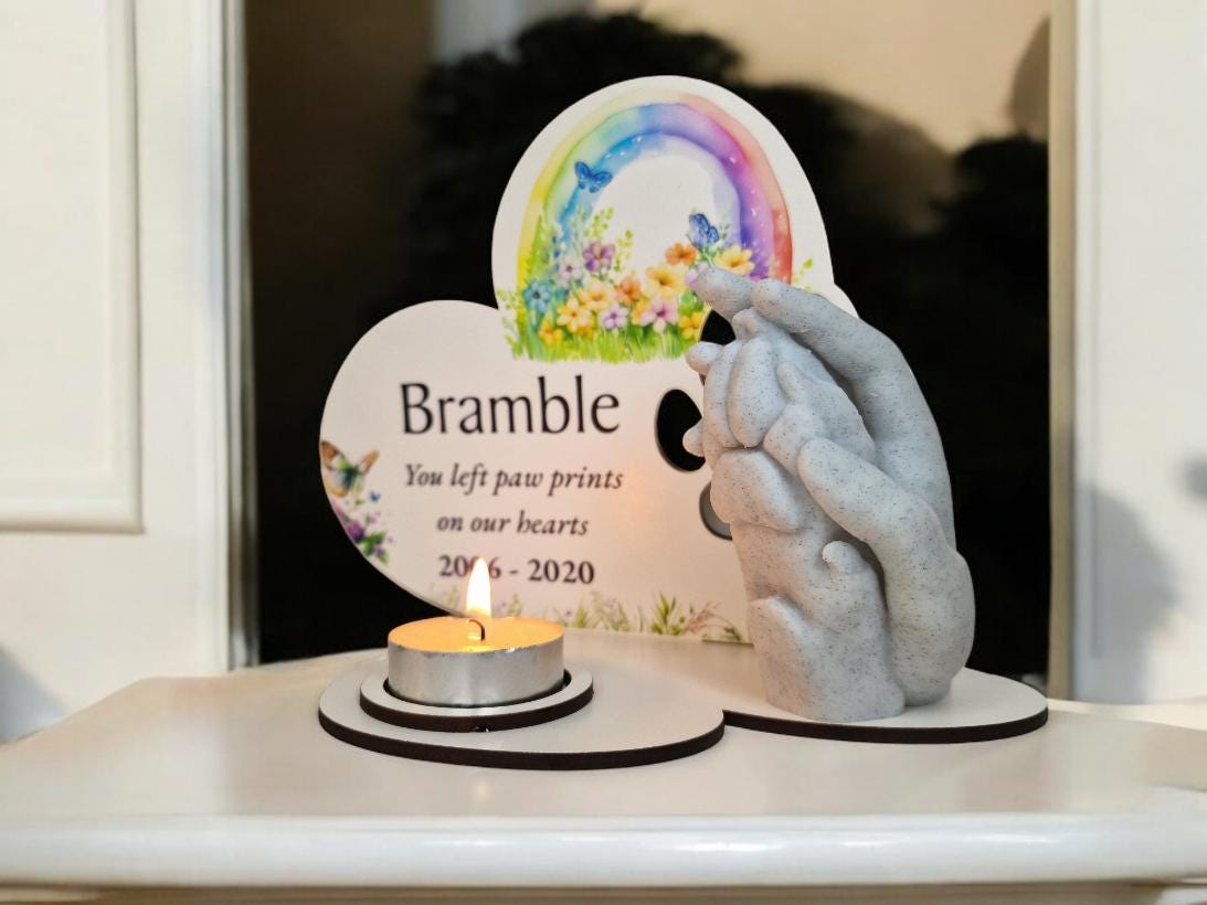 Personalised Pet Dog Candle Memorial display - Stunning gift - Bereavement - Funeral - Wedding - Anniversary - Decoration