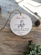 Personalised Teacher hanging heart ornament - End of term - Appreciation gift - Thank you present - Leaving - Graduation - Pre-school